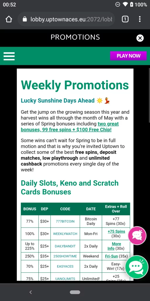 uptown aces promotions