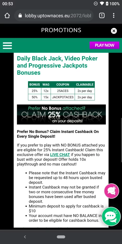 uptown aces promotions